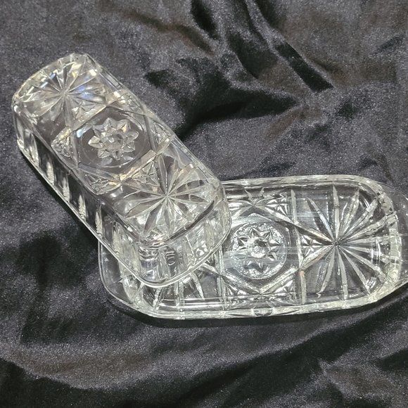 Vintage Anchor Hocking Star of David Butter Dish With Lid~Perfect Condition - Picture 2 of 6